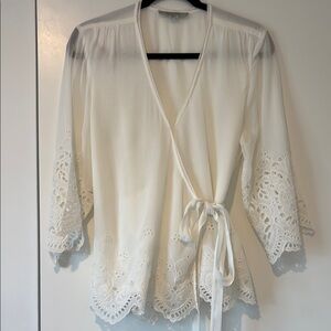All Saints White Wrap Blouse